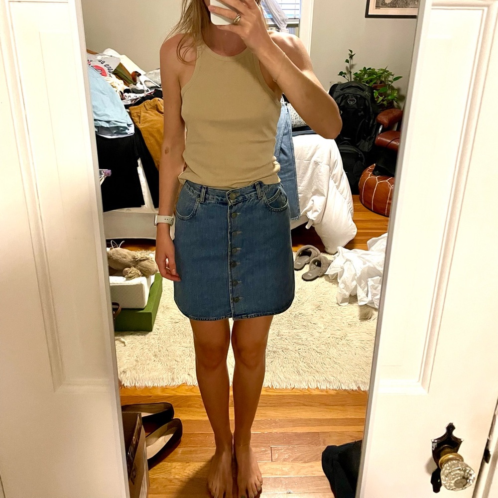 ASOS Button Front Jean Skirt